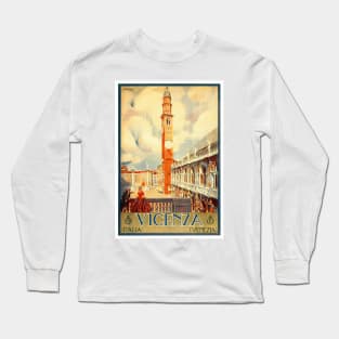 Vicenza, Italy - Vintage Travel Poster Design Long Sleeve T-Shirt